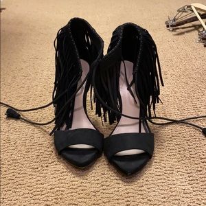 Black suede Zara heel